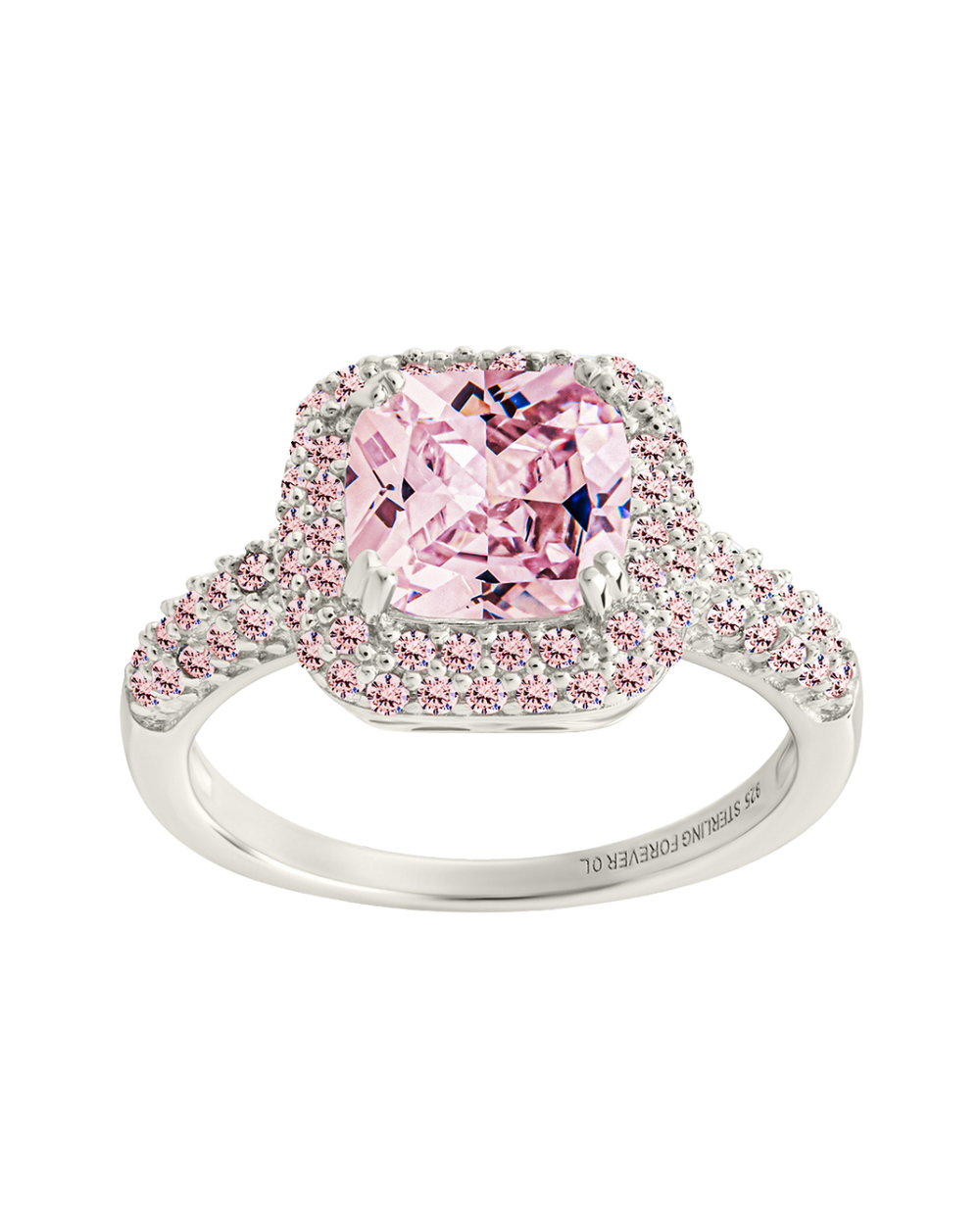 Sterling Silver Pink CZ Legacy Ring
