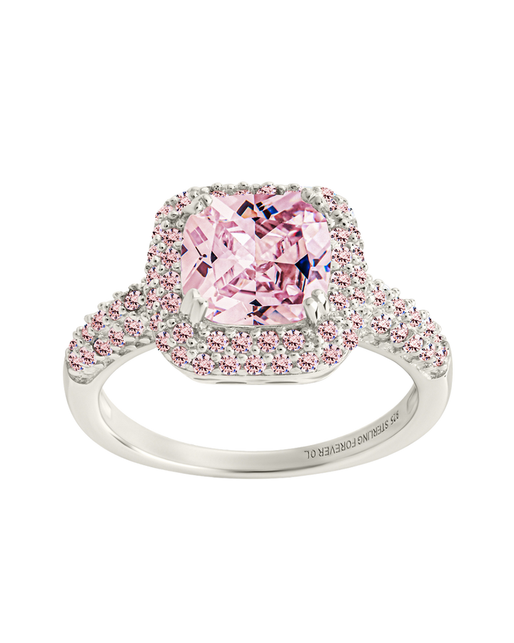 Sterling Silver Pink CZ Legacy Ring