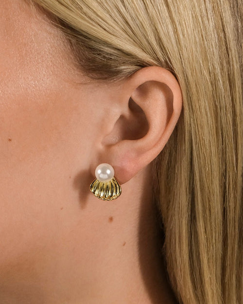 Alice Pearl & Shell Stud Earrings - Sterling Forever
