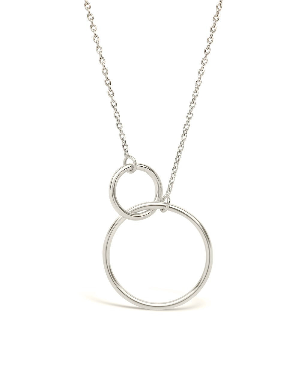 Sterling Silver Interlocking Open Circle Pendant Necklace Sterling Forever Silver 