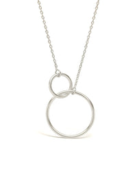 Sterling Silver Interlocking Open Circle Pendant Necklace Sterling Forever Silver 