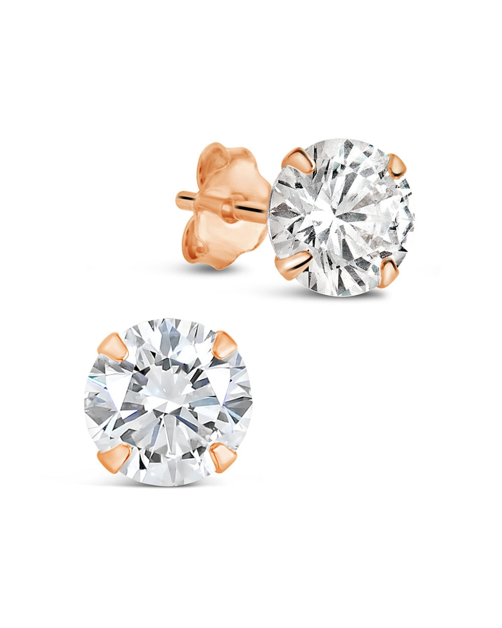 Sterling Silver 6mm CZ Stud Earrings