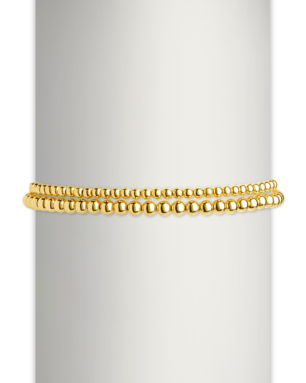 Sterling Silver Beaded Stretch Bracelet Sets