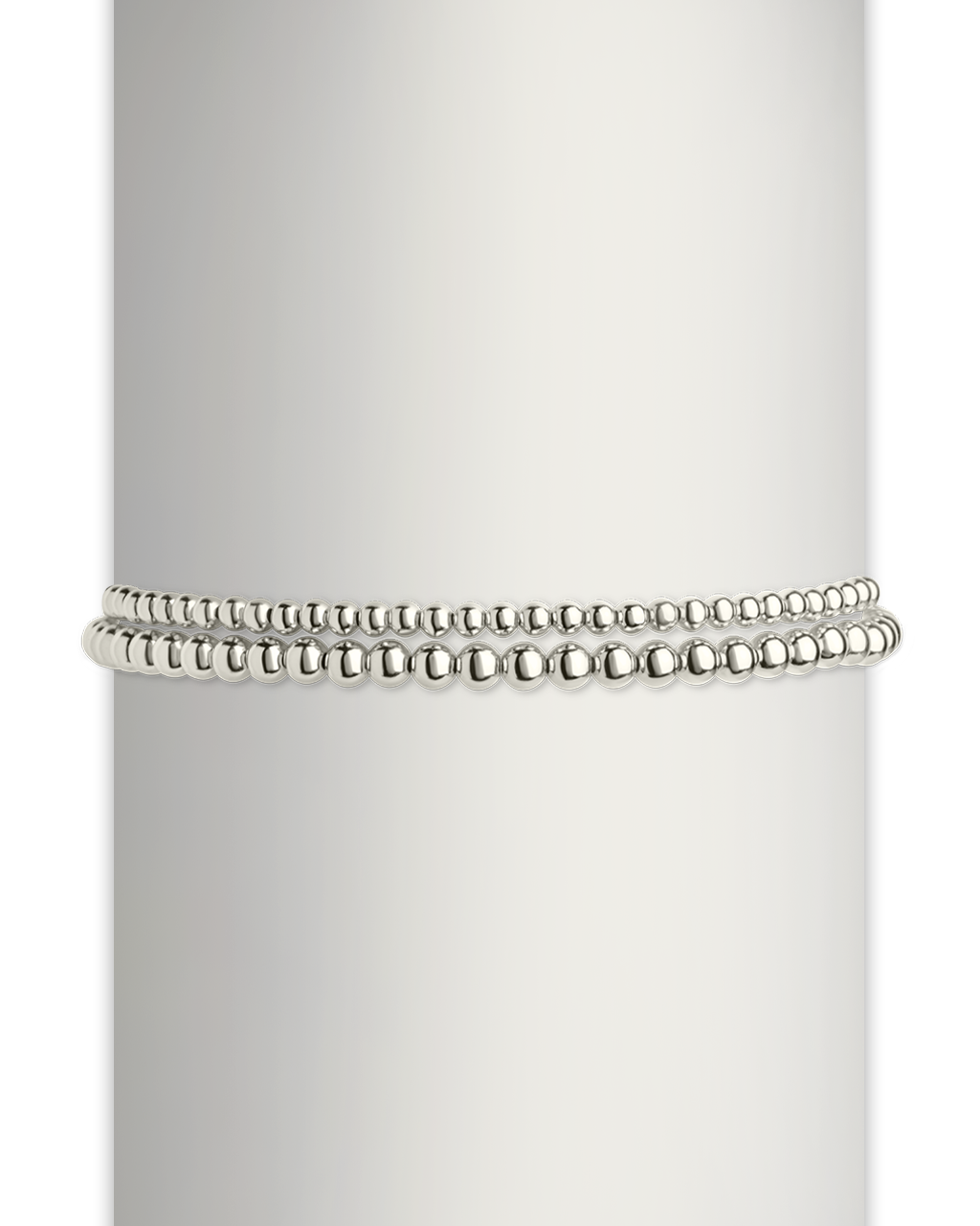 Sterling Silver Beaded Stretch Bracelet Sets