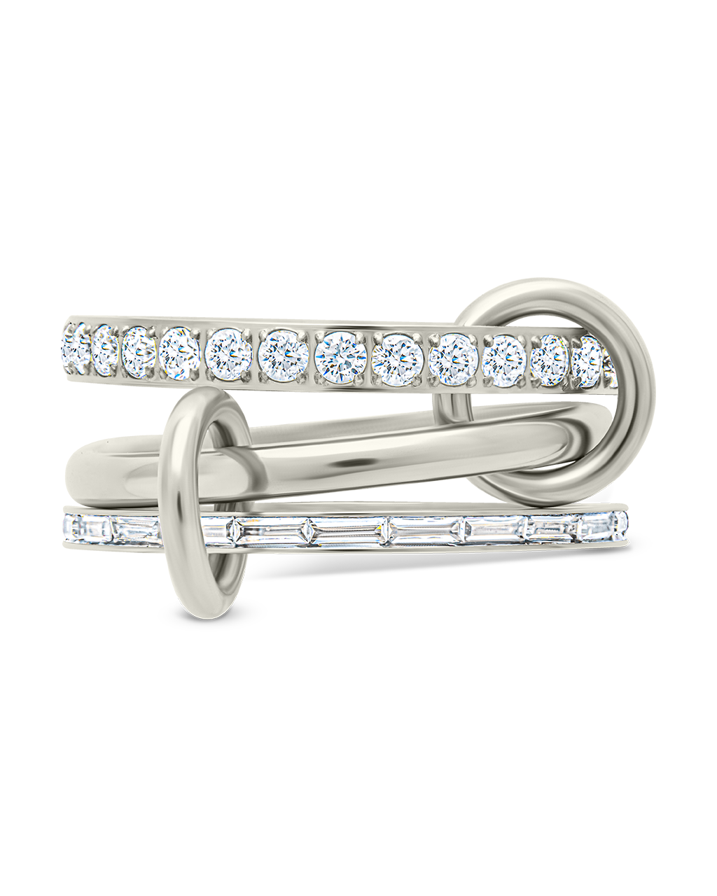 Thea CZ Linked Stacking Ring Set