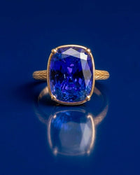 Sterling Silver Elongated Cushion Sapphire CZ Cocktail Ring