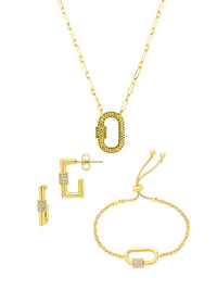 Pave CZ Carabiner Lock Necklace Bundle - Sterling Forever