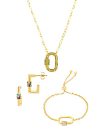 Pave CZ Carabiner Lock Necklace Bundle - Sterling Forever