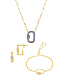 Pave CZ Carabiner Lock Necklace Bundle - Sterling Forever