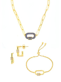 Pave CZ Carabiner Linked Lock Necklace Bundle - Sterling Forever