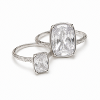 Sterling Silver Elongated Cushion Ring - Original & Mini Bundle