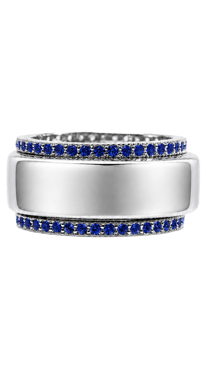 Smart Ring Sapphire CZ Band Set of 2