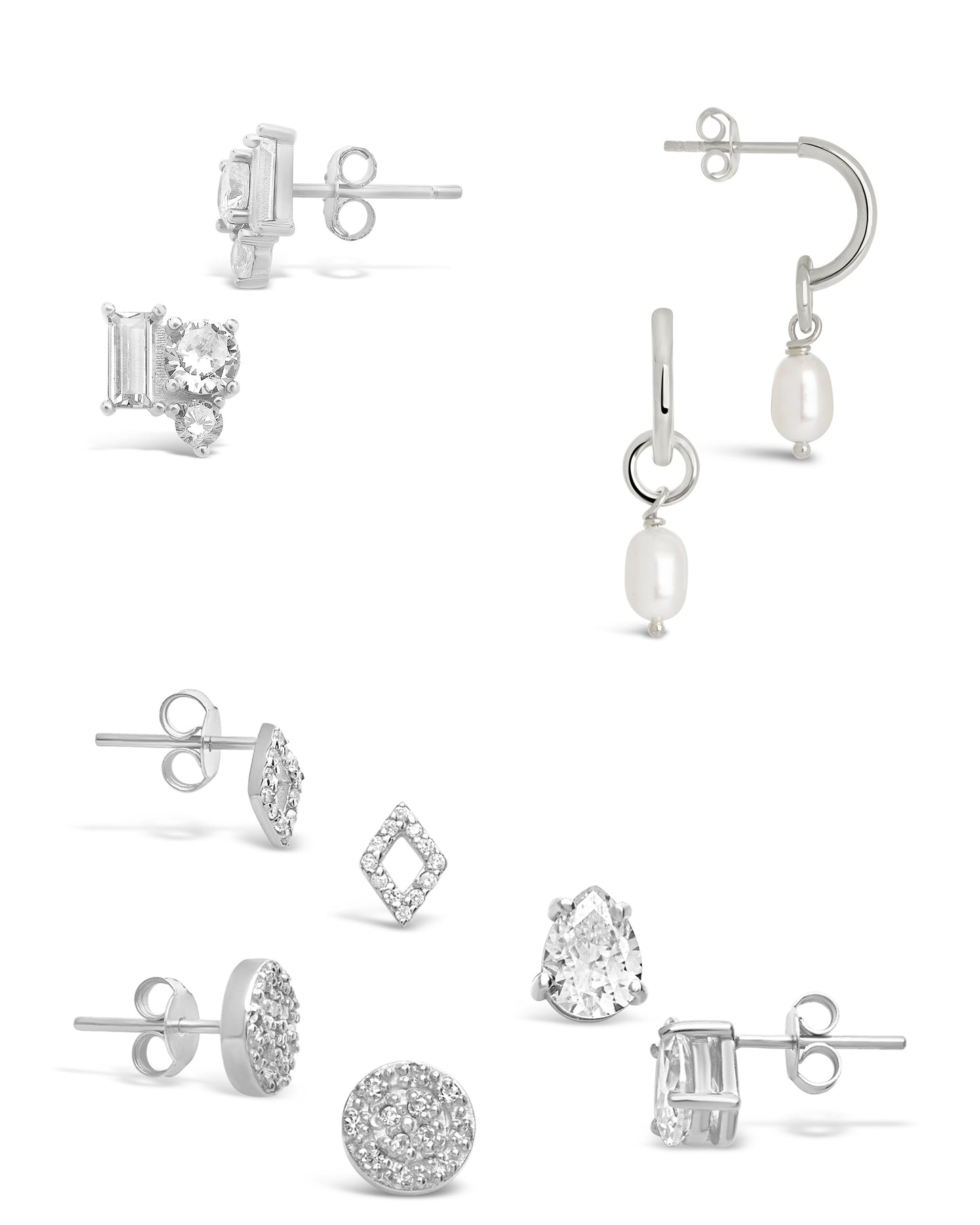 set silver earring bundle