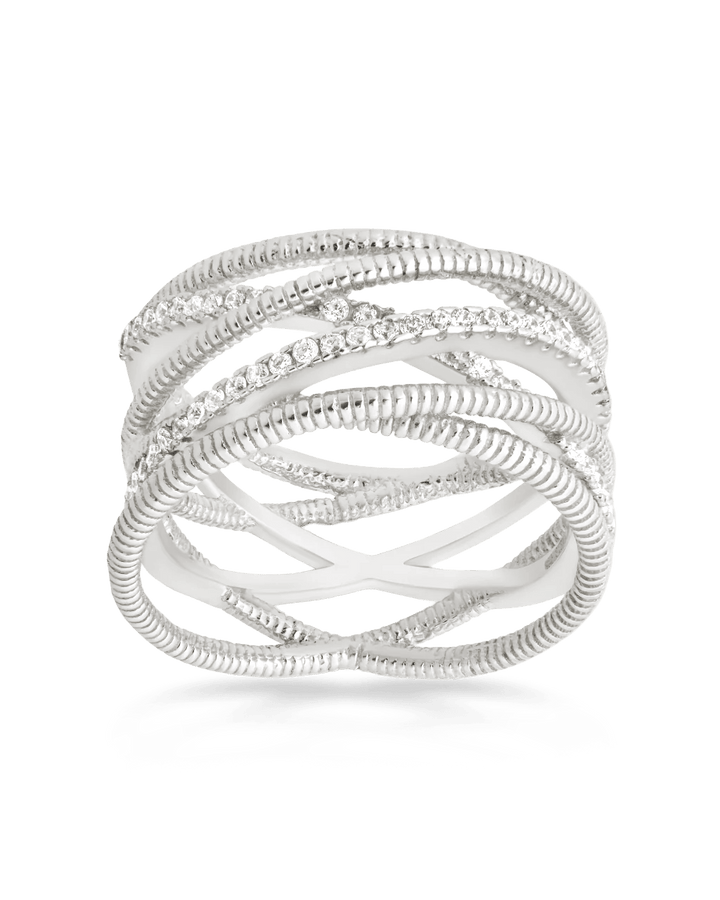 Sterling Silver Multi Band & CZ Ring