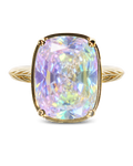 Sterling Silver Elongated Cushion Iridescent CZ Cocktail Ring