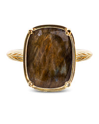 Sterling Silver Elongated Cushion Labradorite Cocktail Ring