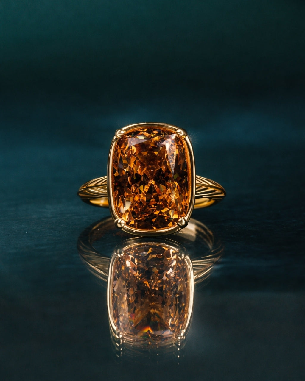 Sterling Silver Elongated Cushion Chocolate CZ Cocktail Ring