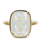 Sterling Silver Elongated Cushion Opal Cocktail Ring
