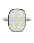 Sterling Silver Elongated Cushion Opal Cocktail Ring - Sterling Forever