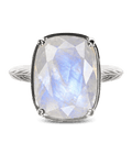 Sterling Silver Elongated Cushion Moonstone Cocktail Ring - Sterling Forever
