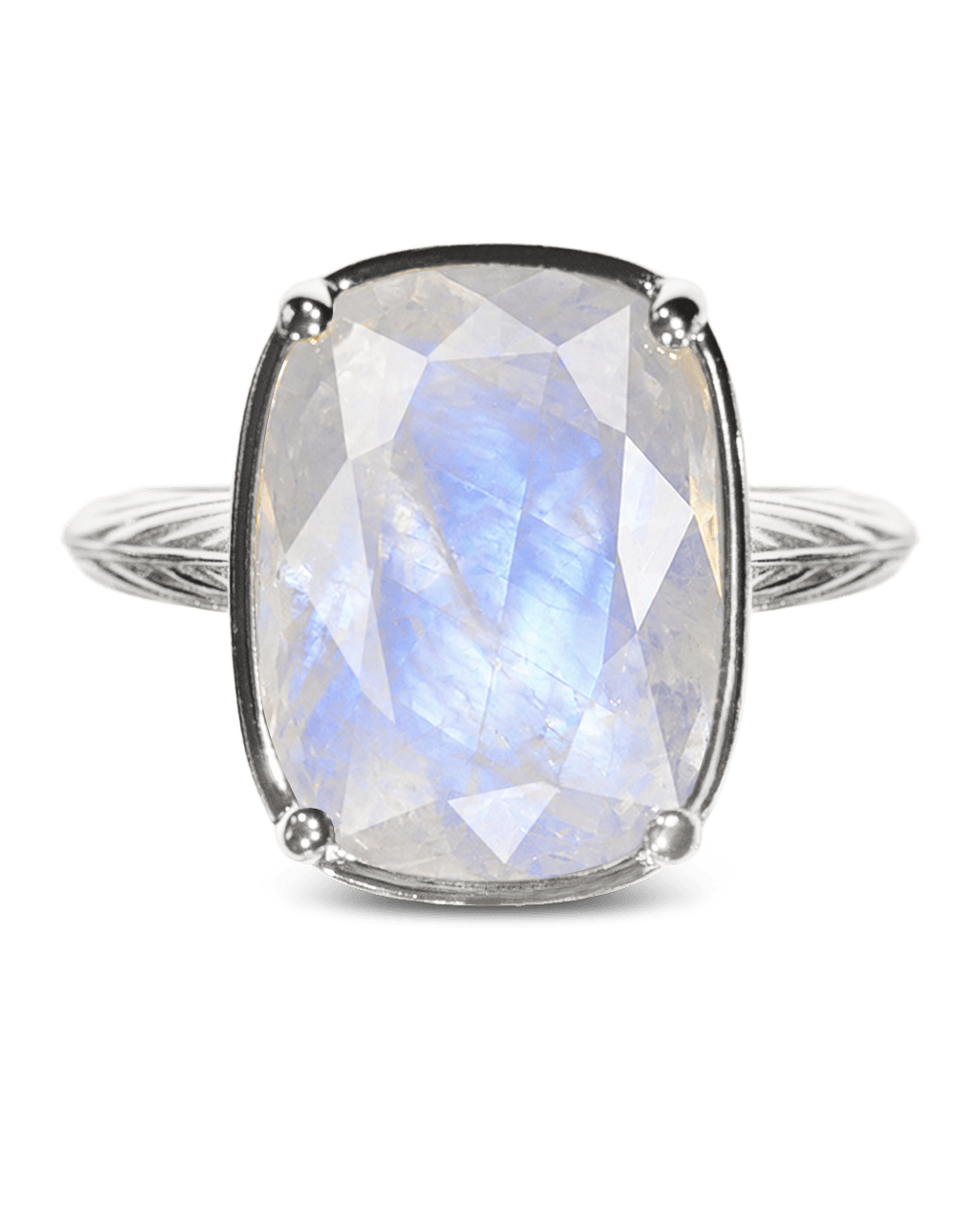 Sterling Silver Elongated Cushion Moonstone Cocktail Ring - Sterling Forever