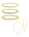 Beaded Bracelet & Delicate Threader Earrings Set - Sterling Forever