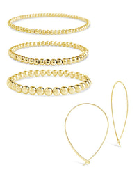 Beaded Bracelet & Delicate Threader Earrings Set - Sterling Forever