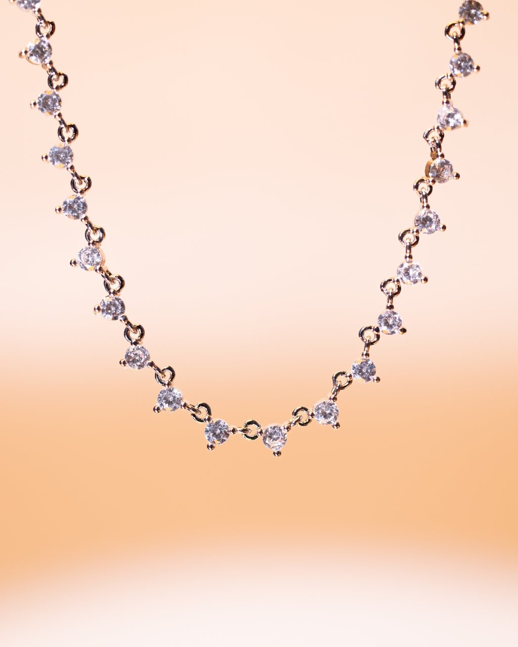 Brigid Staggered CZ Tennis Necklace - Sterling Forever