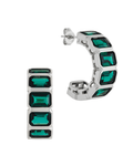 Nyssa Bezel CZ Station Hoop Earrings - Sterling Forever
