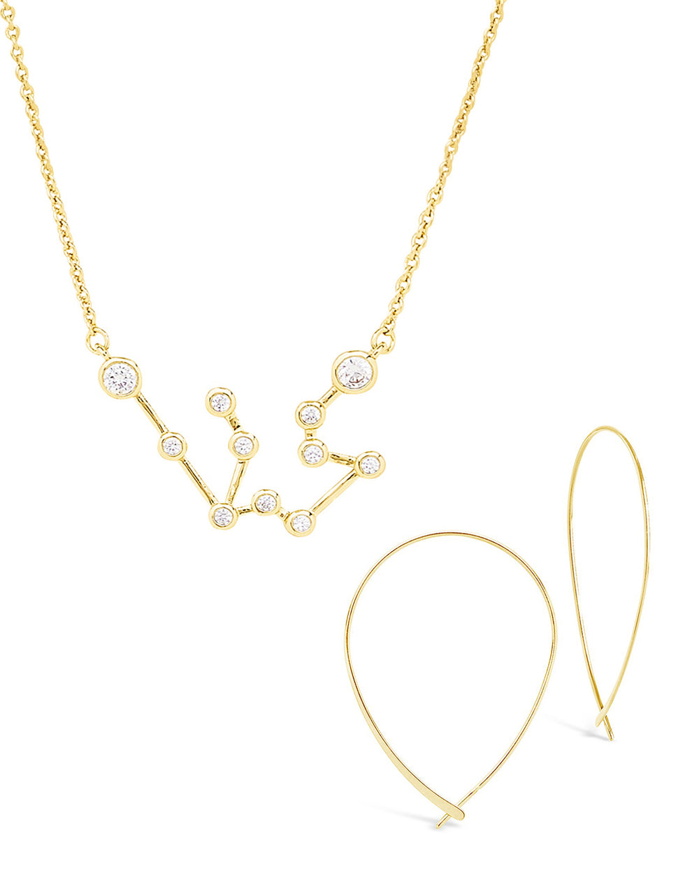 'When Stars Align Set' - Constellation Necklace & Delicate Threader Earrings