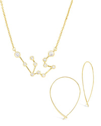 'When Stars Align Set' - Constellation Necklace & Delicate Threader Earrings - Sterling Forever