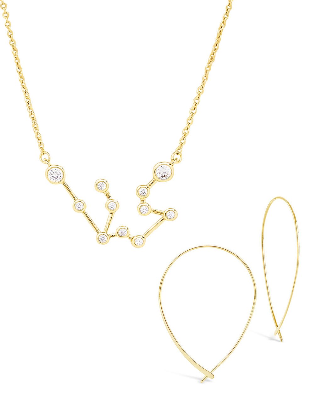 'When Stars Align Set' - Constellation Necklace & Delicate Threader Earrings - Sterling Forever