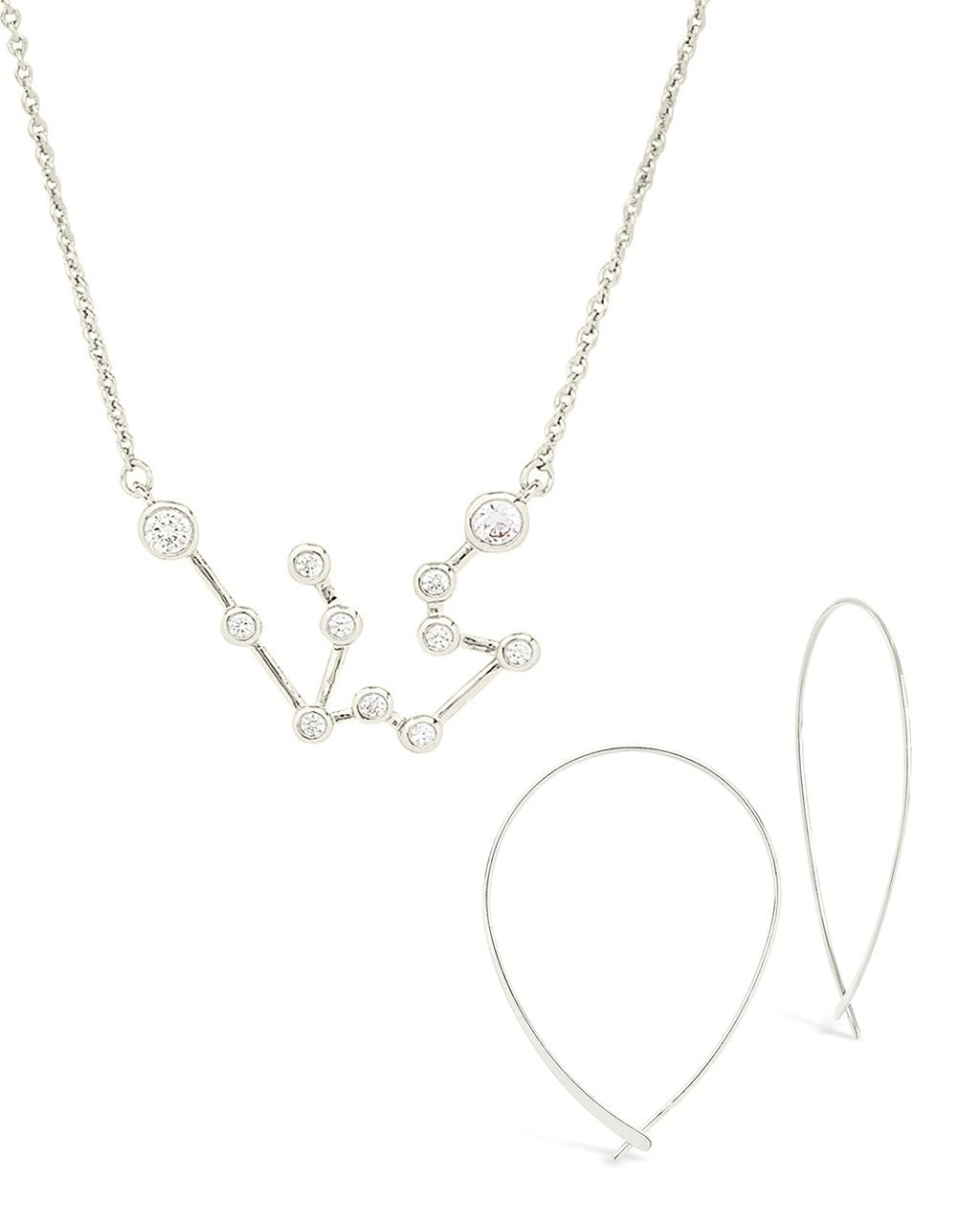 'When Stars Align Set' - Constellation Necklace & Delicate Threader Earrings - Sterling Forever