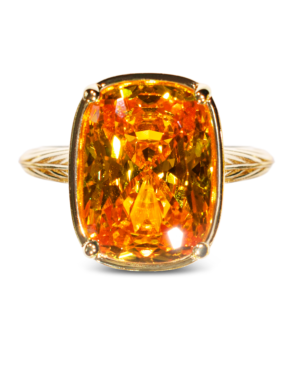 Sterling Silver Elongated Cushion Canary CZ Cocktail Ring - Sterling Forever