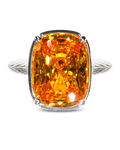 Sterling Silver Elongated Cushion Canary CZ Cocktail Ring - Sterling Forever