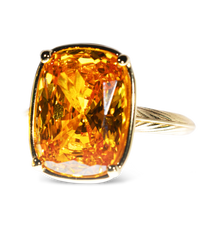Sterling Silver Elongated Cushion Canary CZ Cocktail Ring - Sterling Forever
