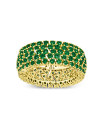 Sterling Silver Emerald CZ Yvonne Ring