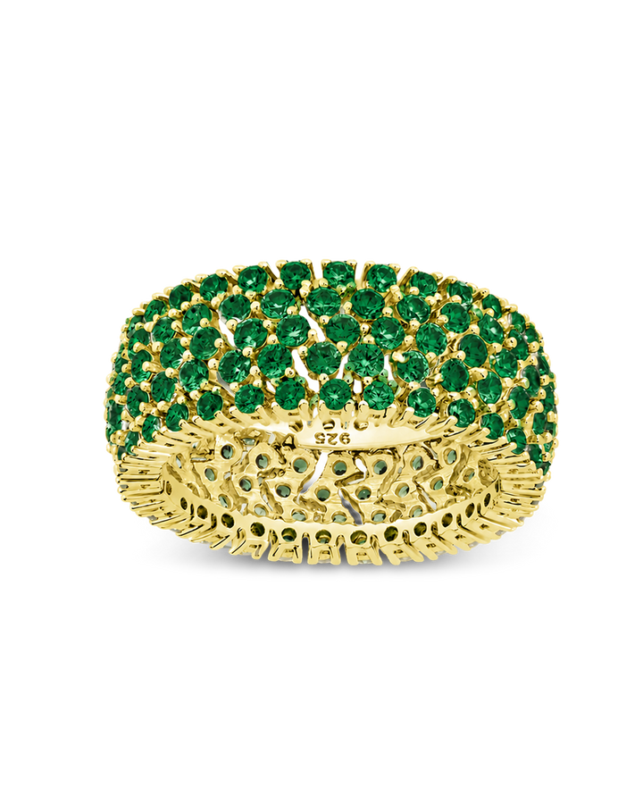 Sterling Silver Emerald CZ Yvonne Ring