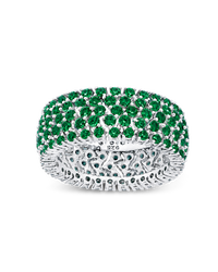 Sterling Silver Emerald CZ Yvonne Ring