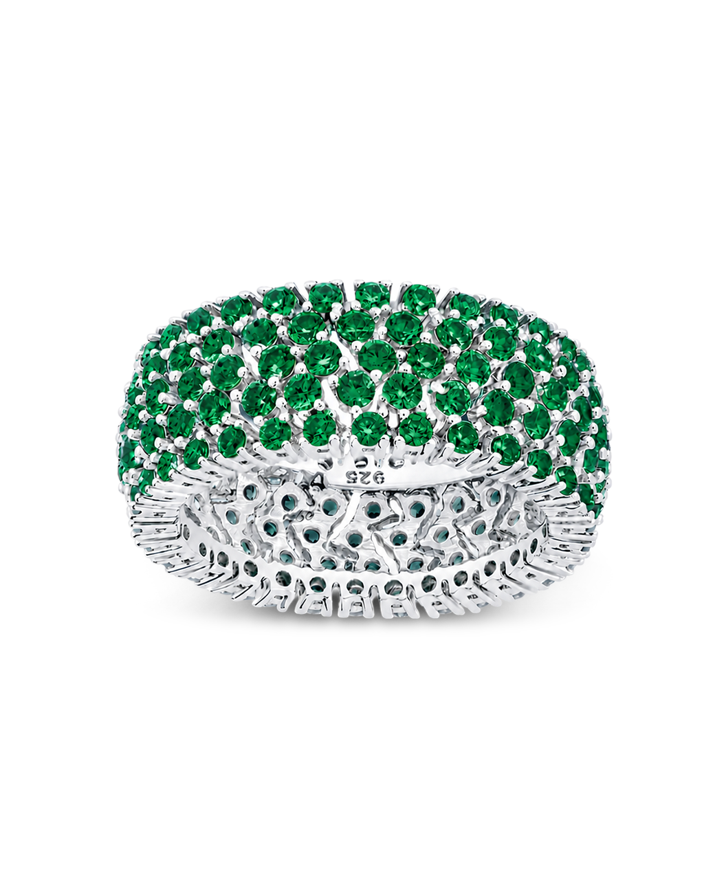 Sterling Silver Emerald CZ Yvonne Ring