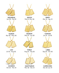 golden Zodiac sign Tag Necklace image
