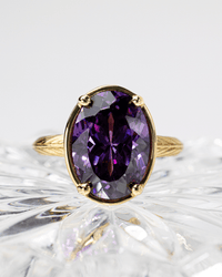 Sterling Silver Oval Cut Amethyst CZ Cocktail Ring - Sterling Forever