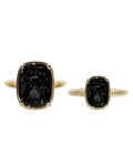 Sterling Silver Black Elongated Cushion Ring - Original & Mini Bundle