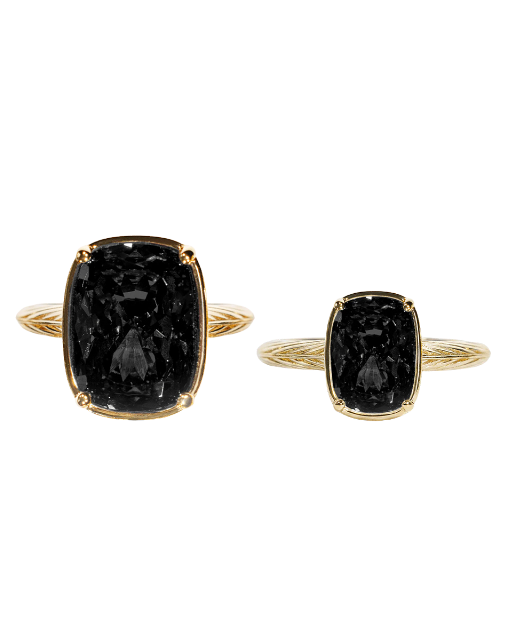Sterling Silver Black Elongated Cushion Ring - Original & Mini Bundle