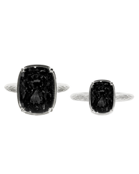 Sterling Silver Black Elongated Cushion Ring - Original & Mini Bundle