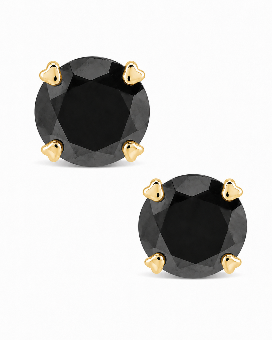 Sterling Silver 7mm Black CZ Stud Earrings