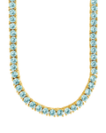Cecil Aquamarine CZ Tennis Necklace