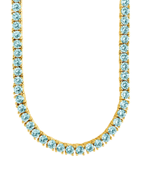 Cecil Aquamarine CZ Tennis Necklace