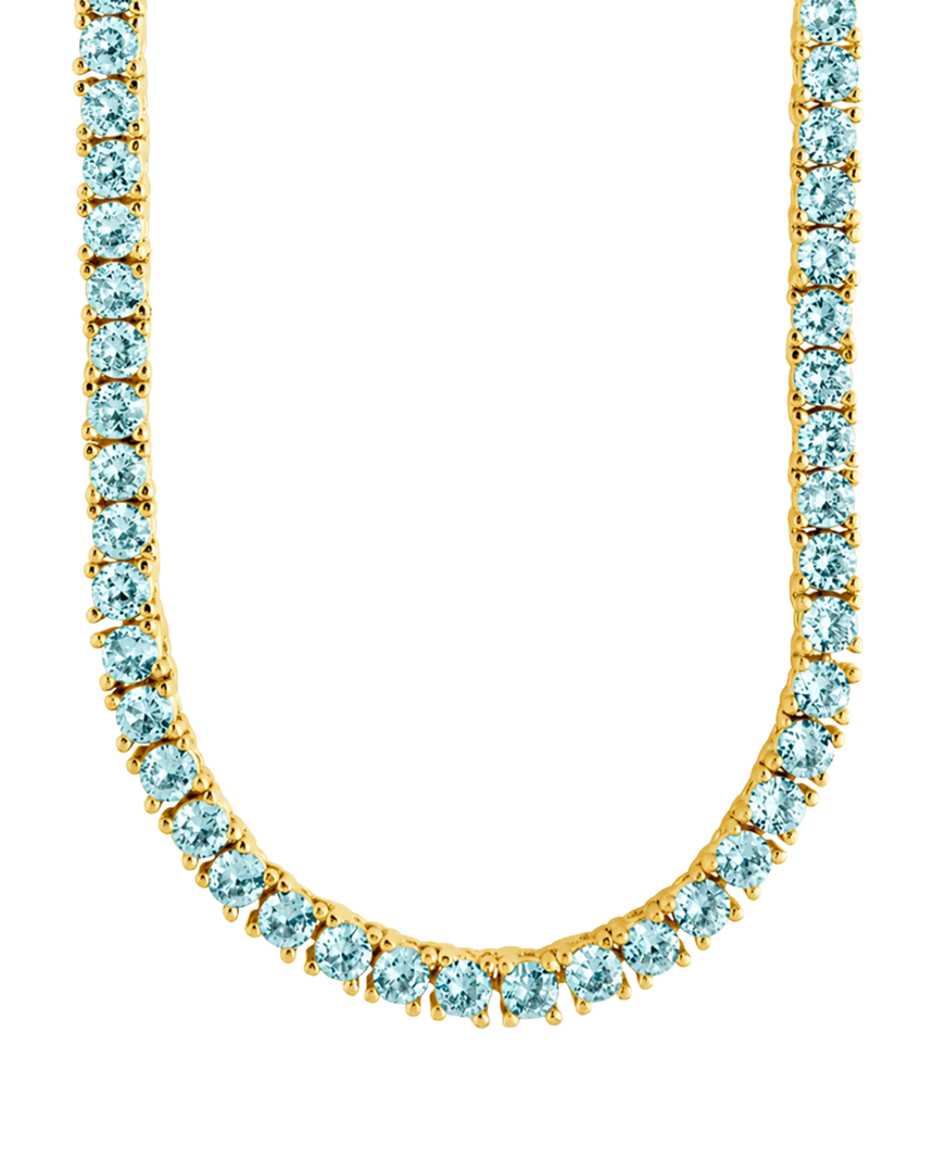 Cecil Aquamarine CZ Tennis Necklace