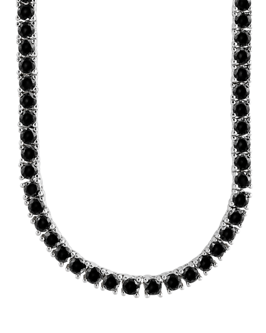 Cecil Black CZ Tennis Necklace